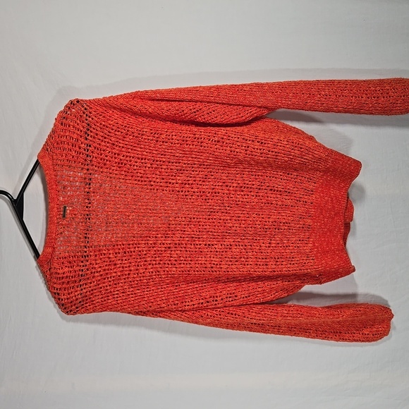 Billabong Orange Sweet Bliss Surplice Open Knit Sweater Small - Picture 5 of 7